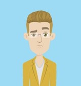 Strichzeichnung: Dozent Sebastian Lehmann