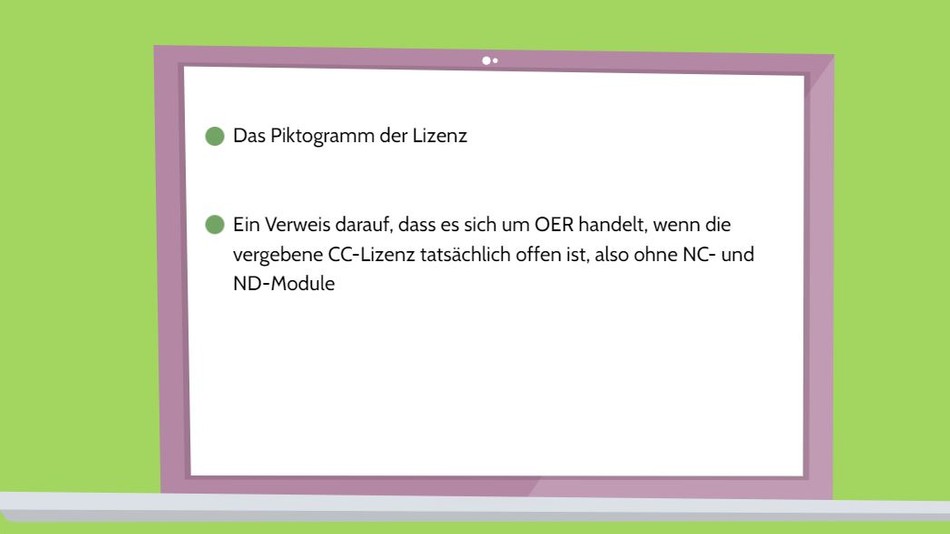 Das Bild zeigt zwei weitere Elemente, die bei der Lizenz angegeben werden können.