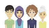 Emoticon: Das Bild zeigt drei unterschiedliche Figuren. Eine Person mit Kopftuch, eine Person mit Krone auf dem Kopf und eine Person mit Horn und spitzen Ohren