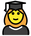Emoticon: Person mit Doktorhut